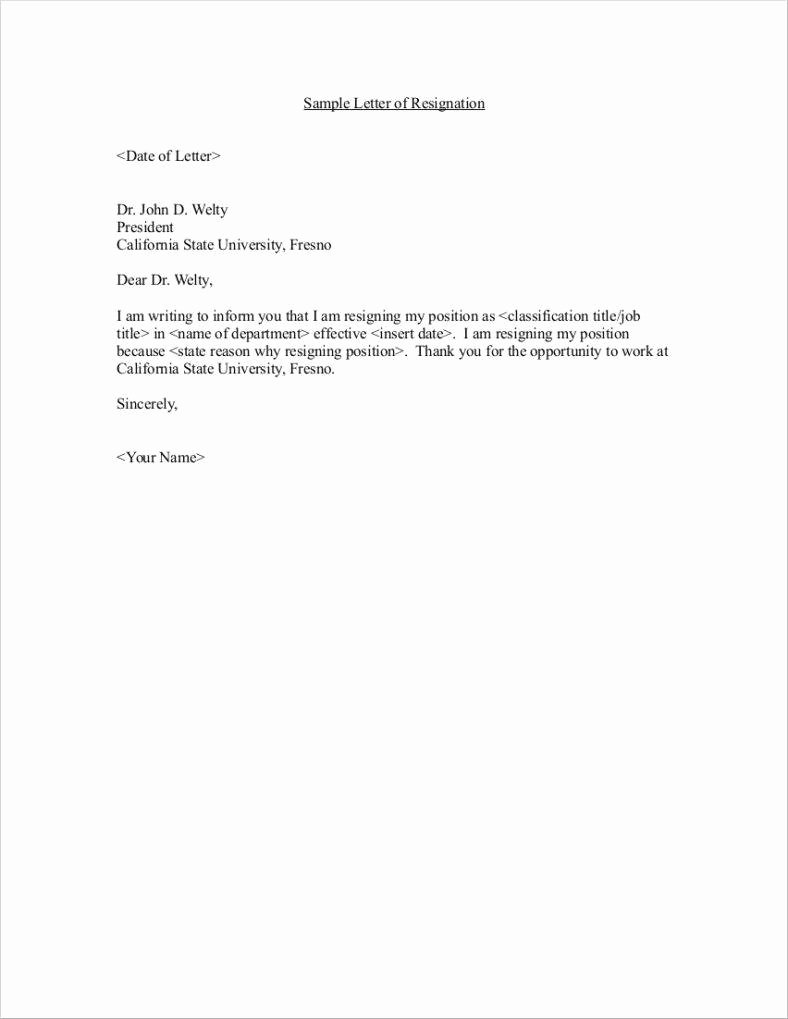 33 Simple Resign Letter Templates Free Word Pdf Excel