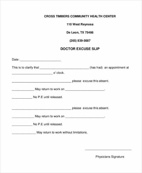 34 Doctors Note Samples – Pdf Word Pages Portable