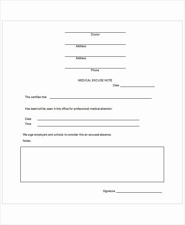 free doctors note template