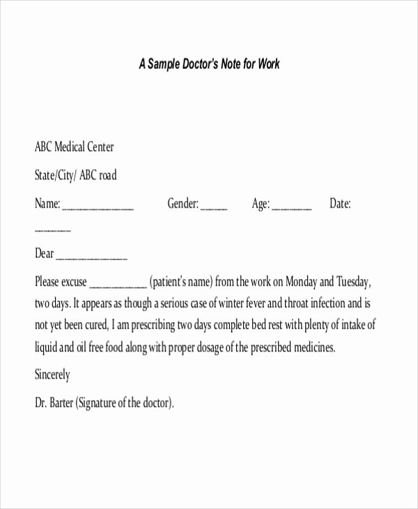 free doctors note template