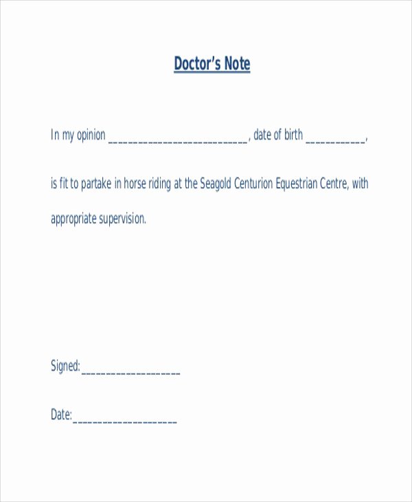34 Free Doctors Note Templates
