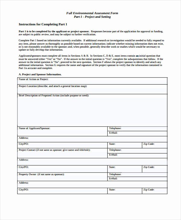 34 Sample assessment forms In Pdf