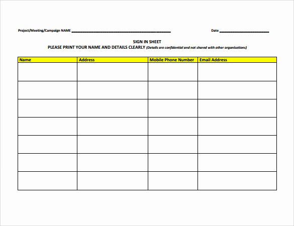 34 Sample Sign In Sheet Templates – Pdf Word Apple