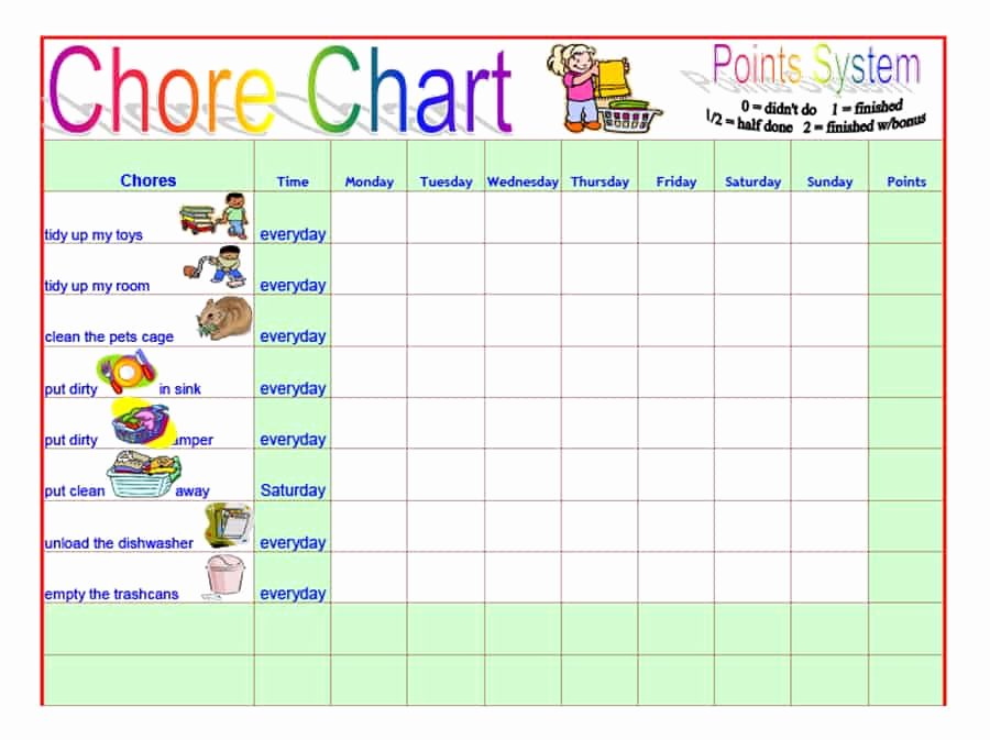 34 the Greatest Printable Chore Charts for Kids We Ve