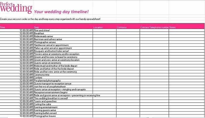 35 Beautiful Wedding Guest List &amp; Itinerary Templates
