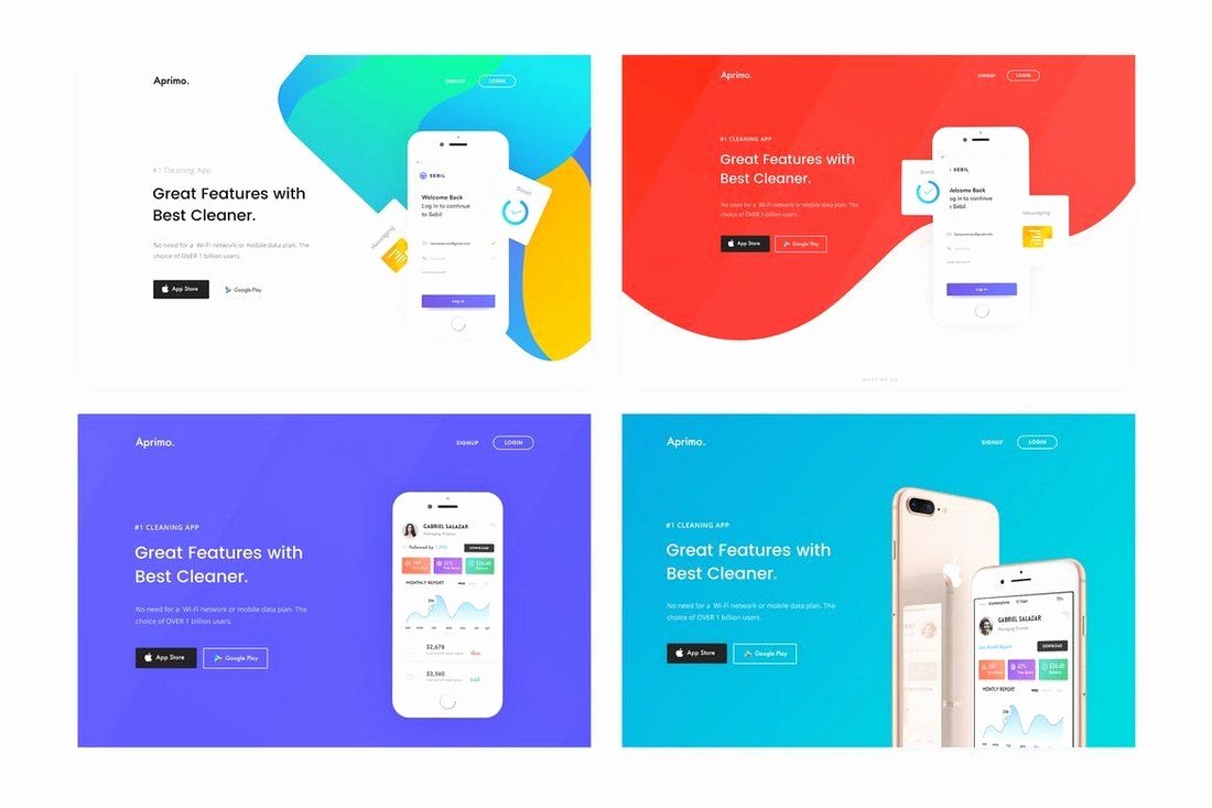 best app landing page templates