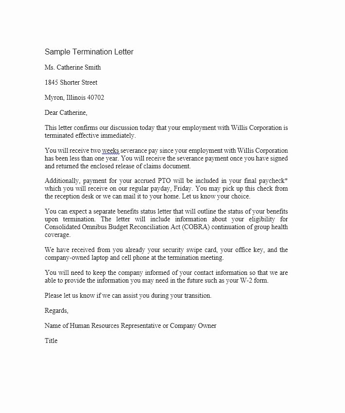 termination letter