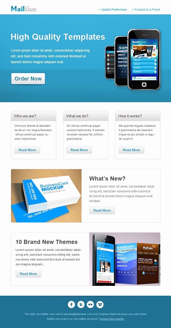 36 Best Email Newsletter Templates Free Psd &amp; HTML