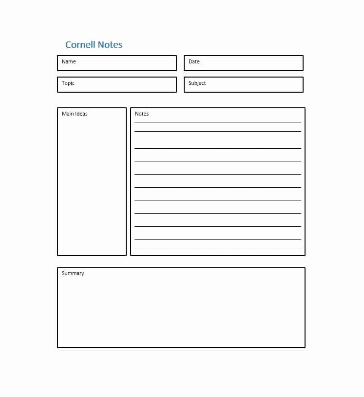 36 Cornell Notes Templates &amp; Examples [word Pdf
