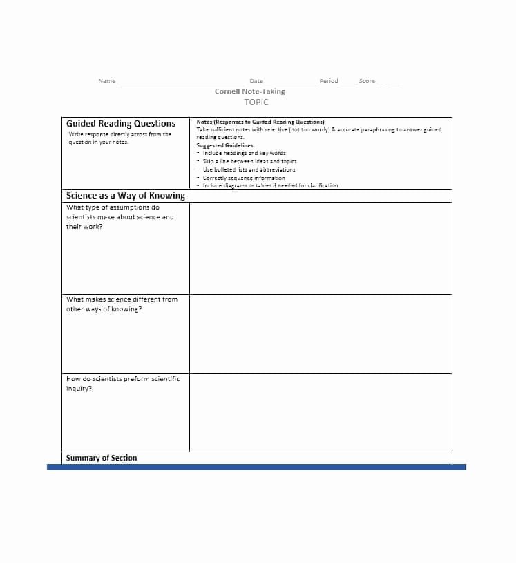 36 Cornell Notes Templates &amp; Examples [word Pdf