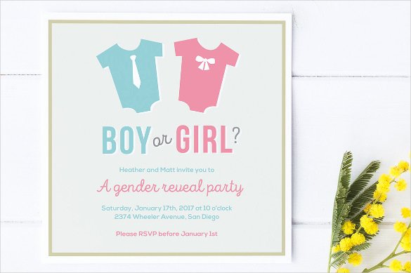 gender reveal invitation template