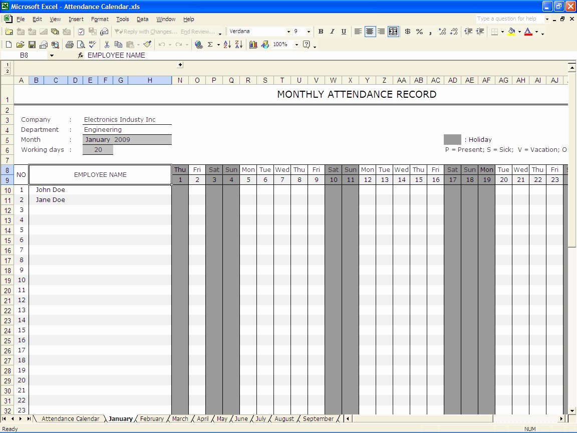 36 General attendance Sheet Templates In Excel Thogati