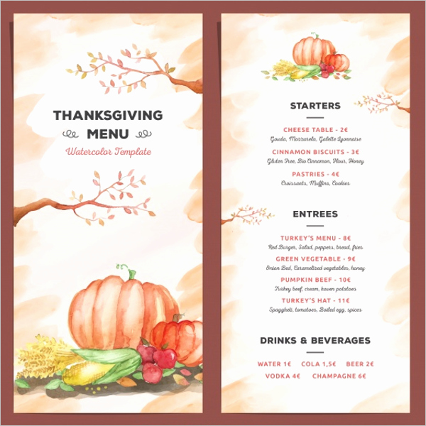 36 Thanksgiving Menu Templates Free Sample Designs