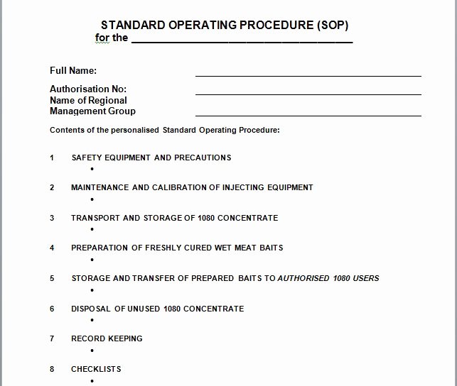 37 Best Standard Operating Procedure sop Templates