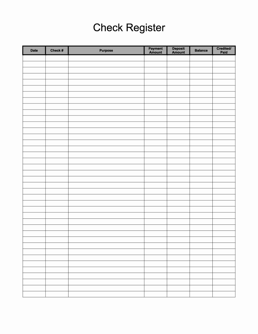 37 Checkbook Register Templates [ Free Printable