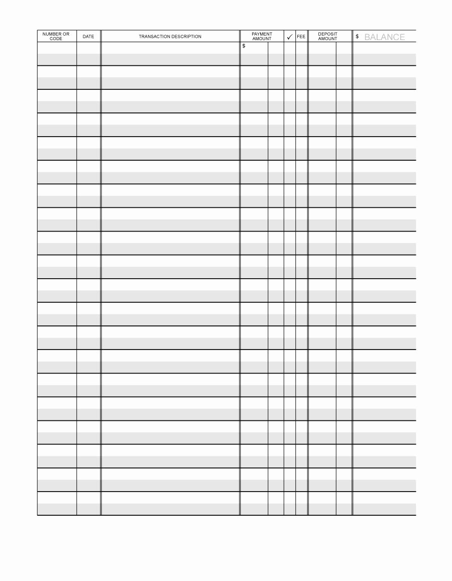 37 Checkbook Register Templates [ Free Printable