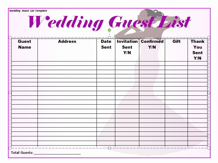 37 Free Beautiful Wedding Guest List &amp; Itinerary Templates