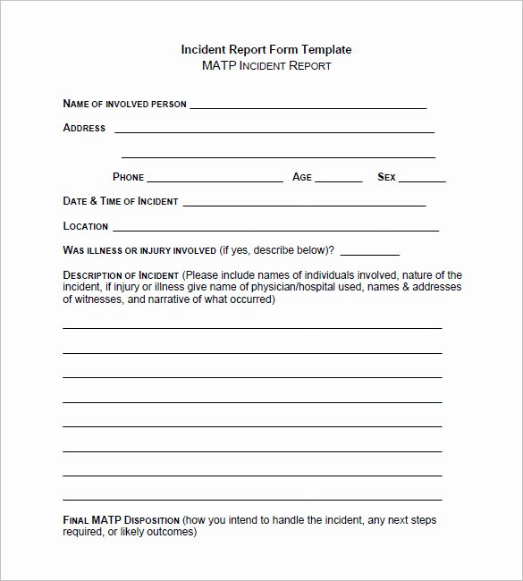 incident report template