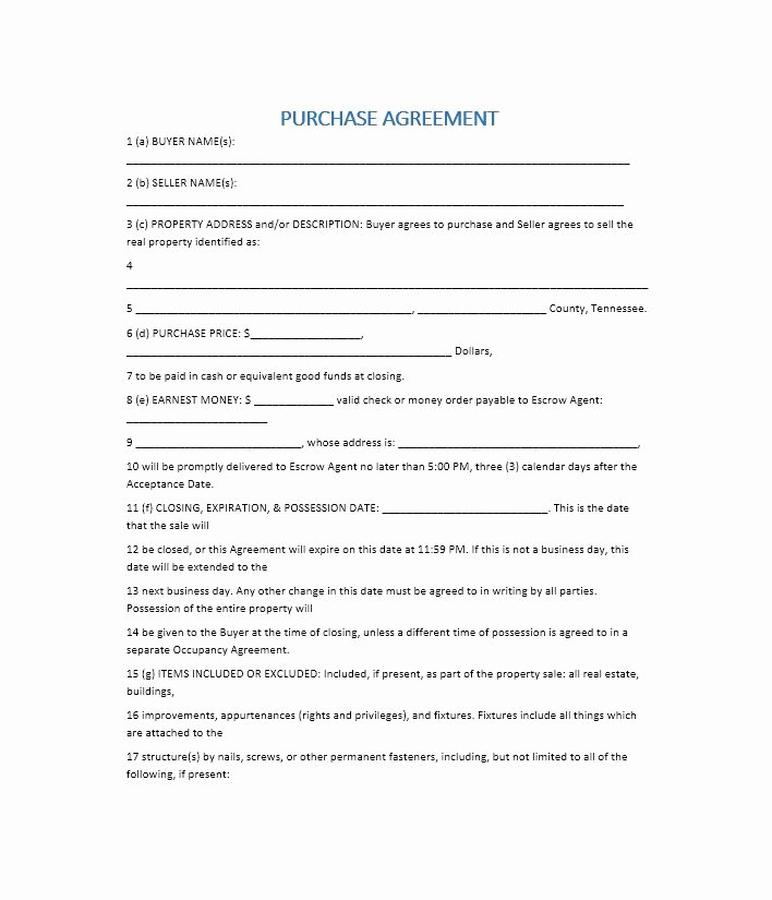 purchase agreement