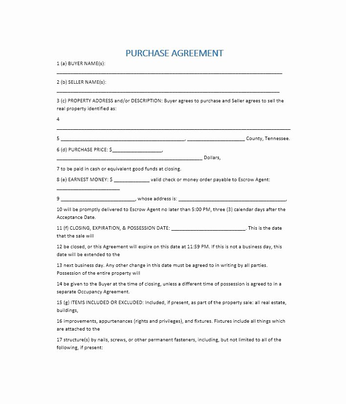 37 Simple Purchase Agreement Templates [real Estate Business]