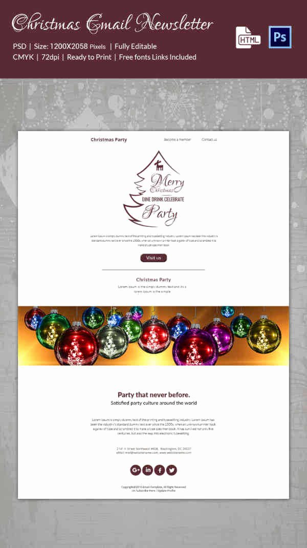 38 Christmas Email Newsletter Templates Free Psd Eps
