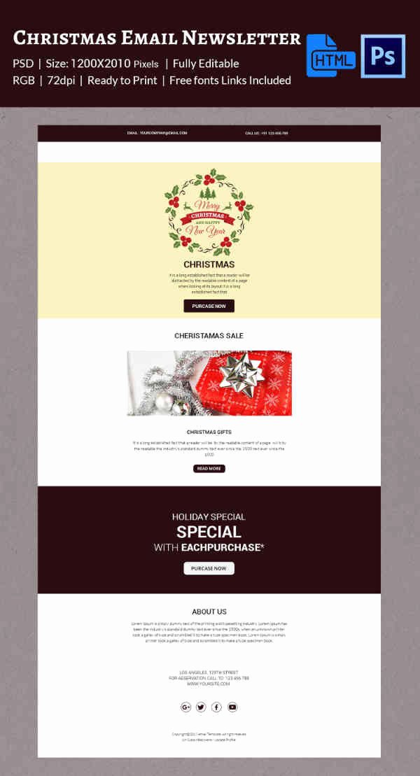 38 Christmas Email Newsletter Templates Free Psd Eps