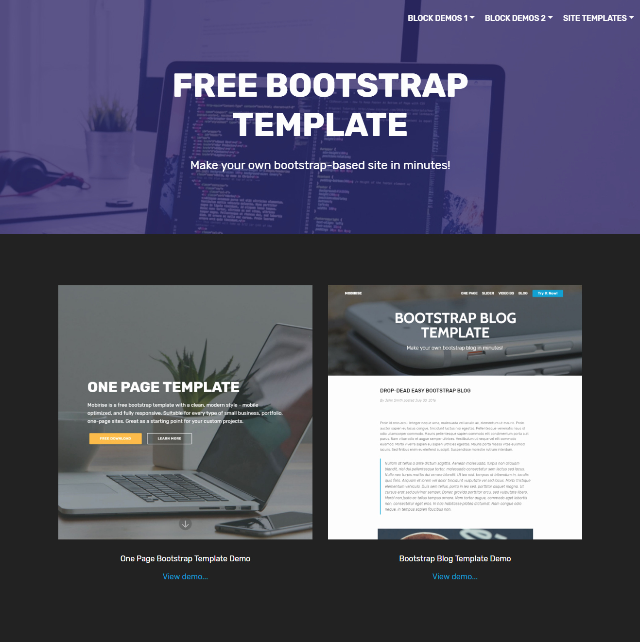 39 Brand New Free HTML Bootstrap Templates 2019