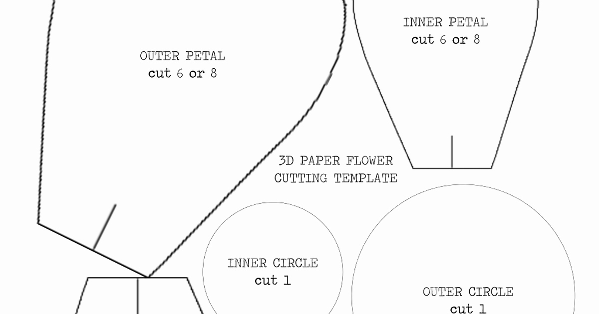 3d paper flower template pdf paper flowers of paper flower template pdf