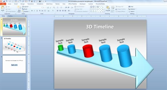 3d Timeline Template for Powerpoint 2010