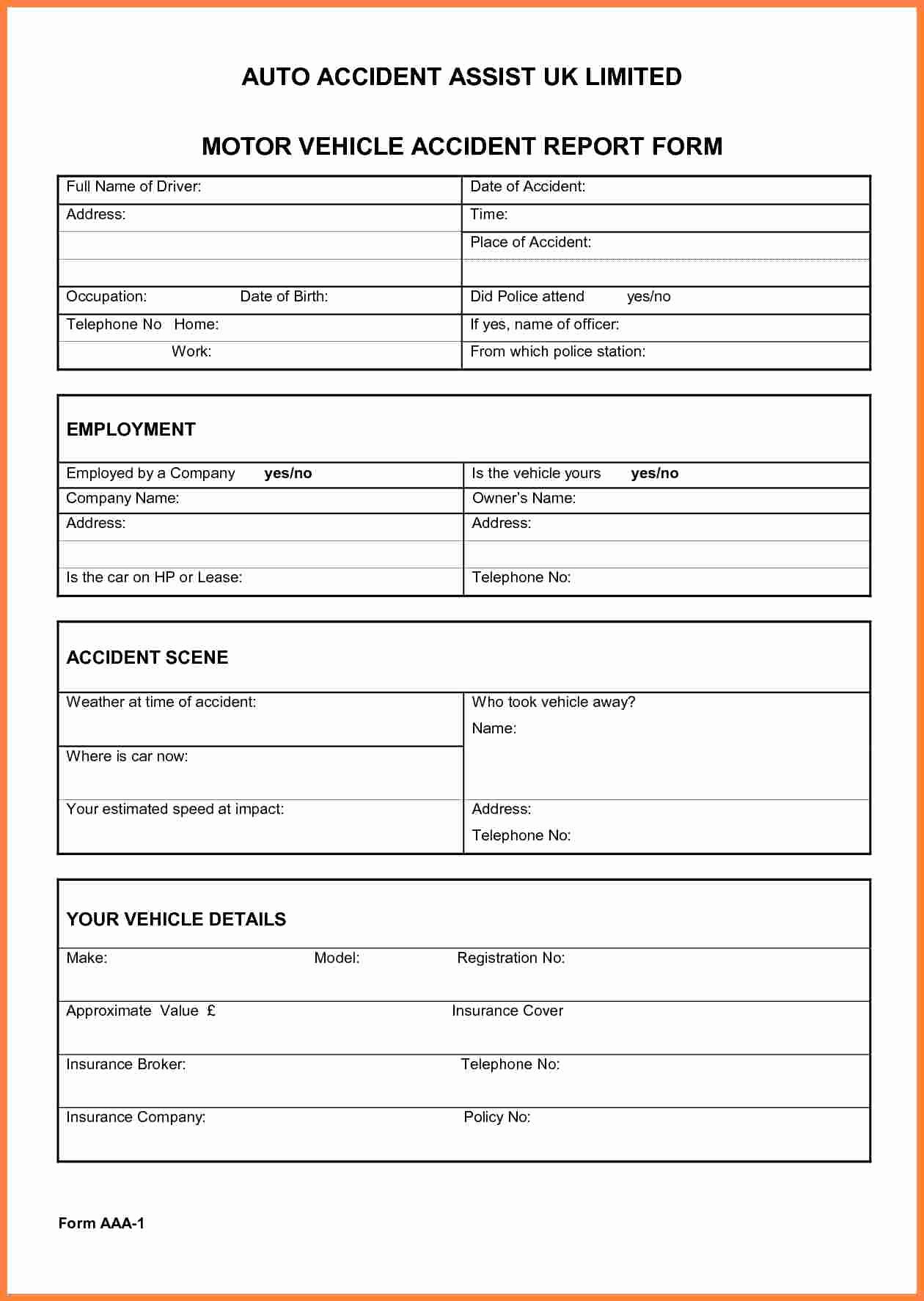 4 Accident Incident Report form Template