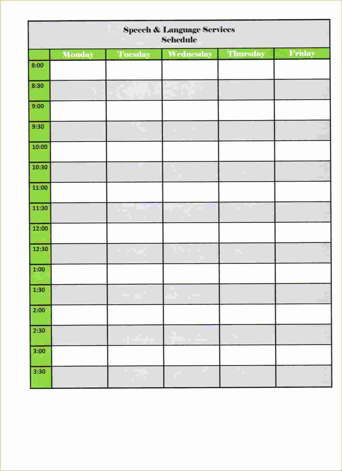 4 Blank Schedule Template