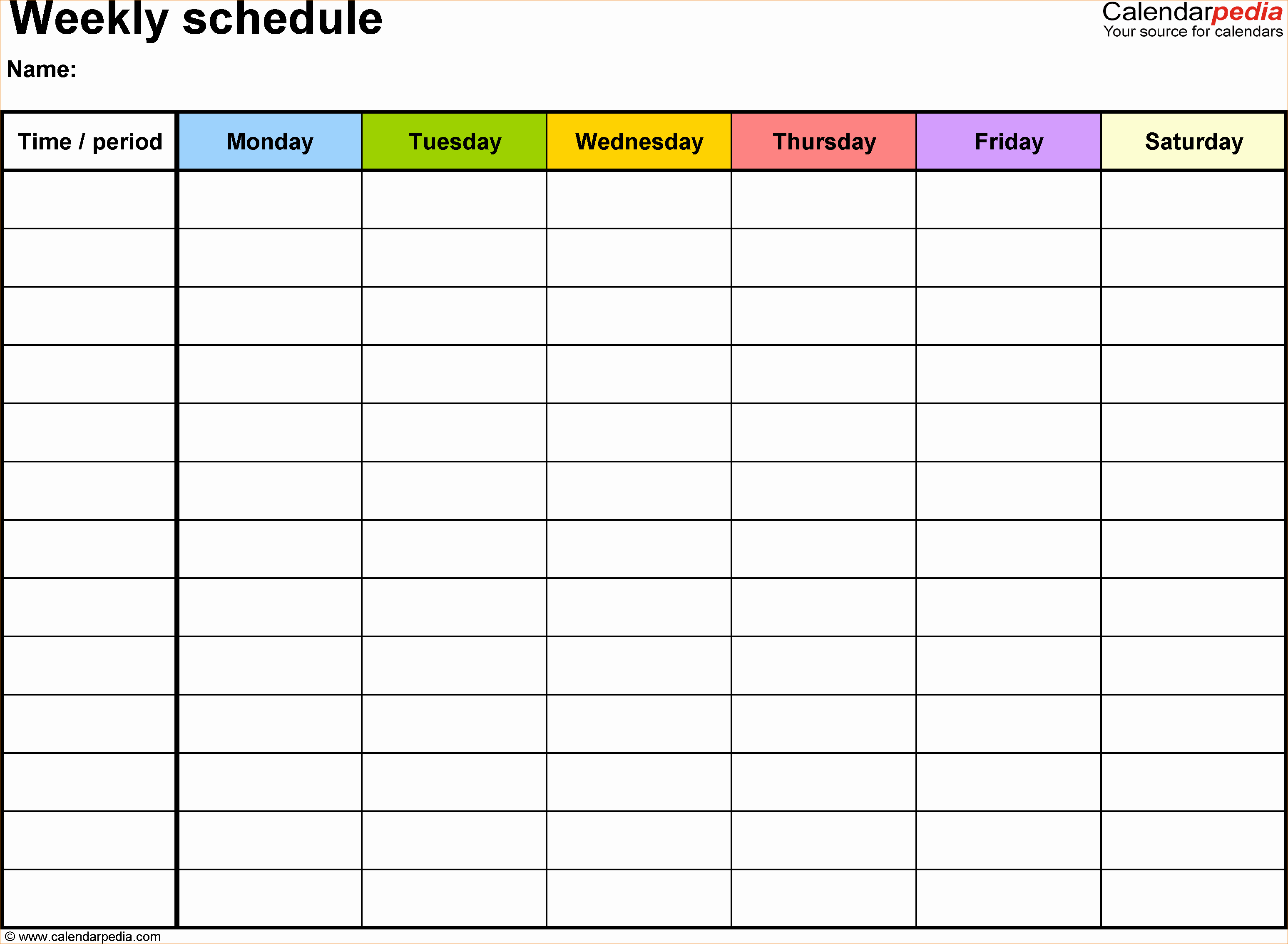 4 Blank Weekly Schedule