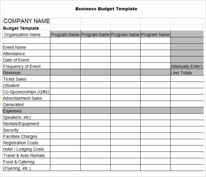 4 Business Bud Templates Word Excel Pdf