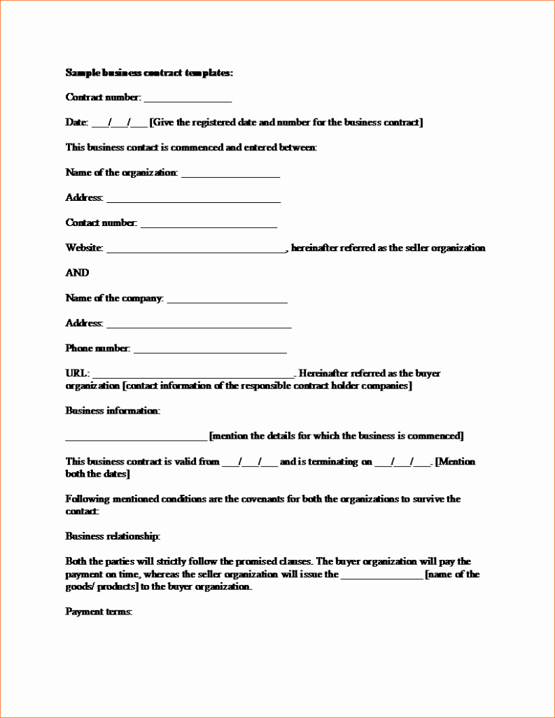 4 business contract sample