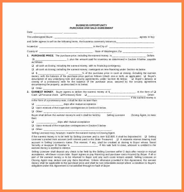 4 Business Purchase and Sale Agreement Template