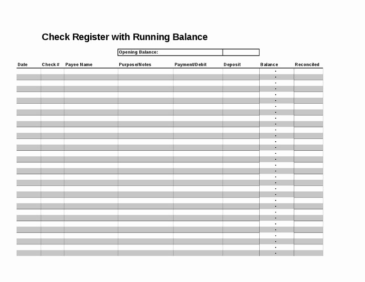 Excel Checkbook Register Template Letter Example Template