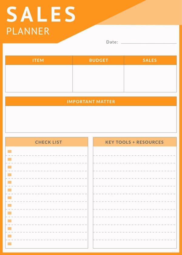 4 Daily Sales Planner Templates Free Sample Example