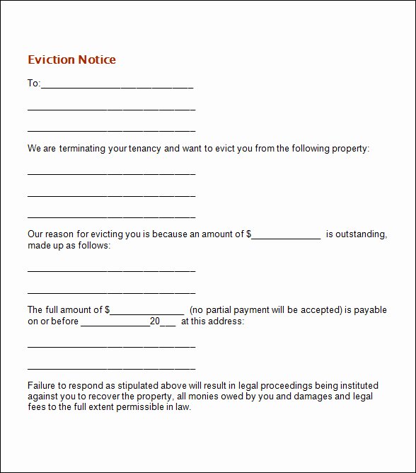 4 Eviction Notice Templates Word Excel Pdf formats