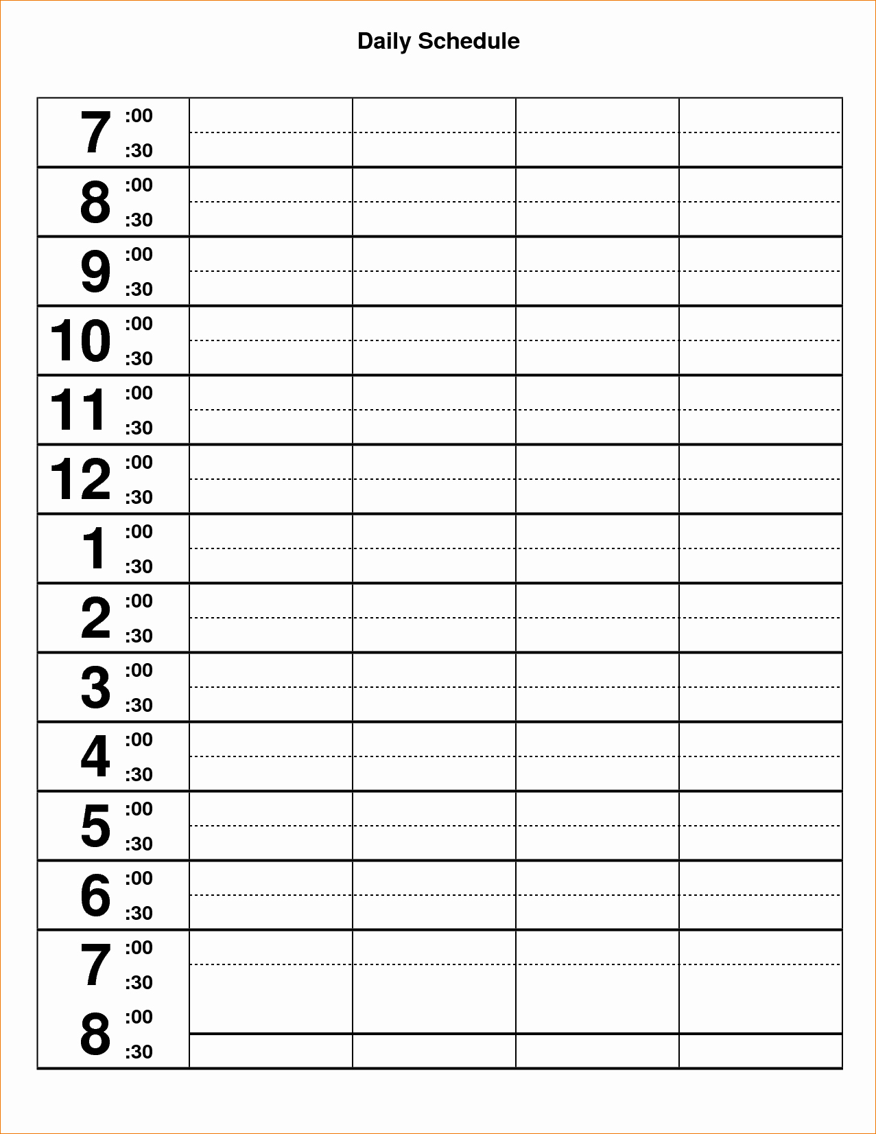 4 Excel Daily Schedule Template