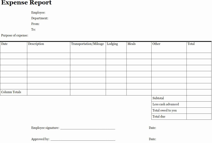 4 Expense Report Templates Excel Pdf formats
