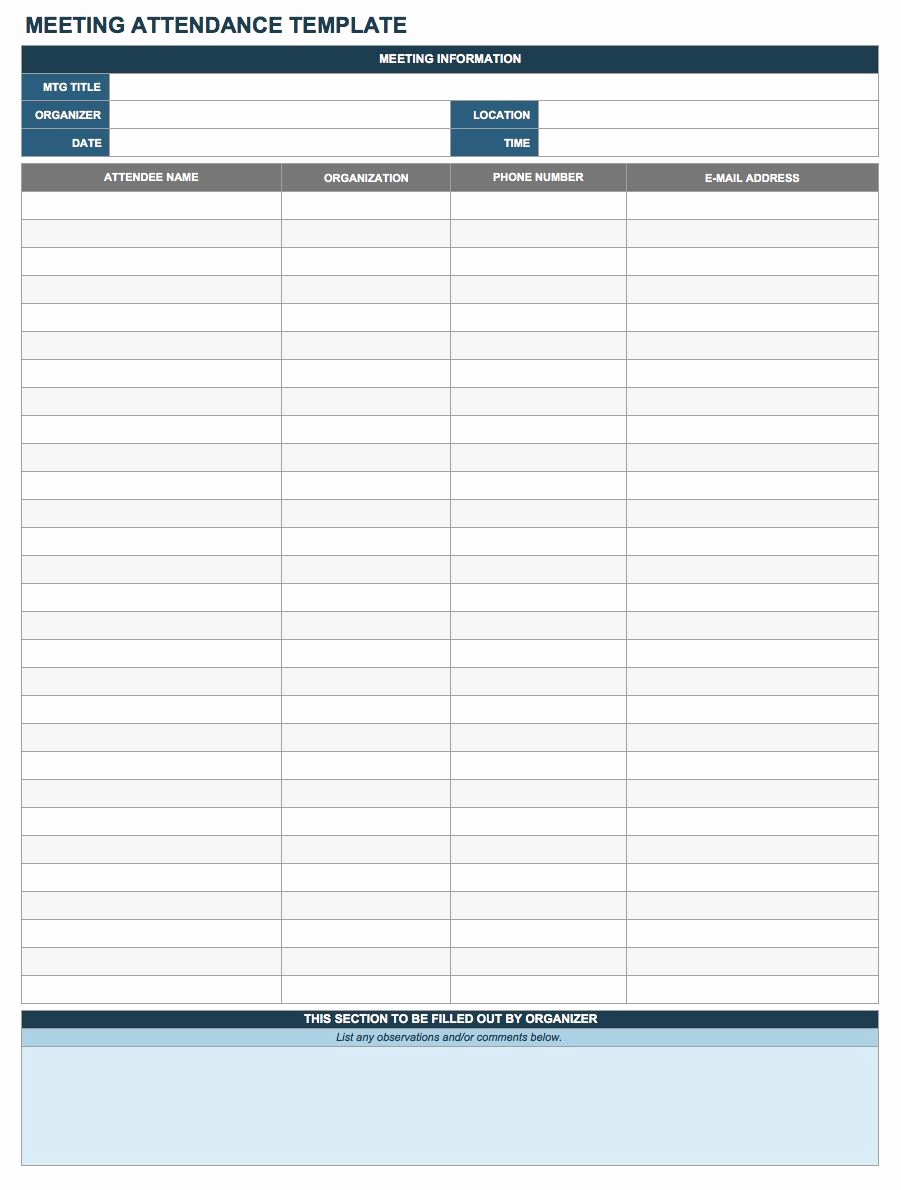 4 Free attendance Sheet Templates Small Business