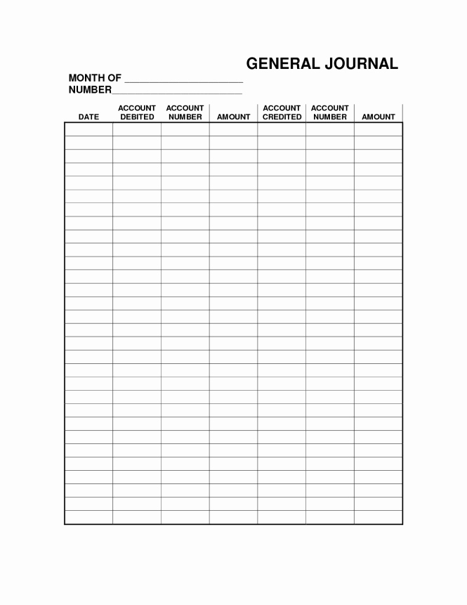4 Free General Journal Templates Word Excel Pdf formats