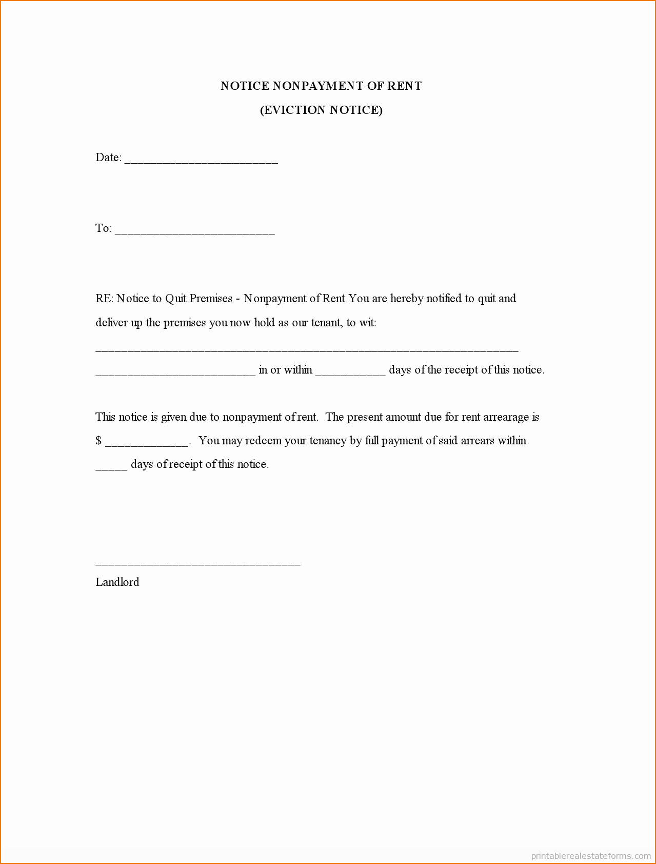 4 Free Printable Eviction Notice