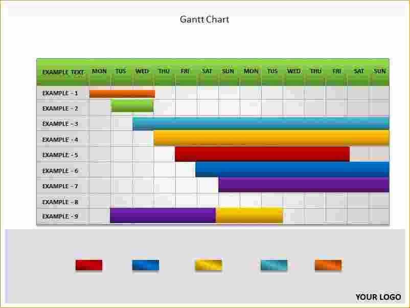 4 gantt chart powerpoint