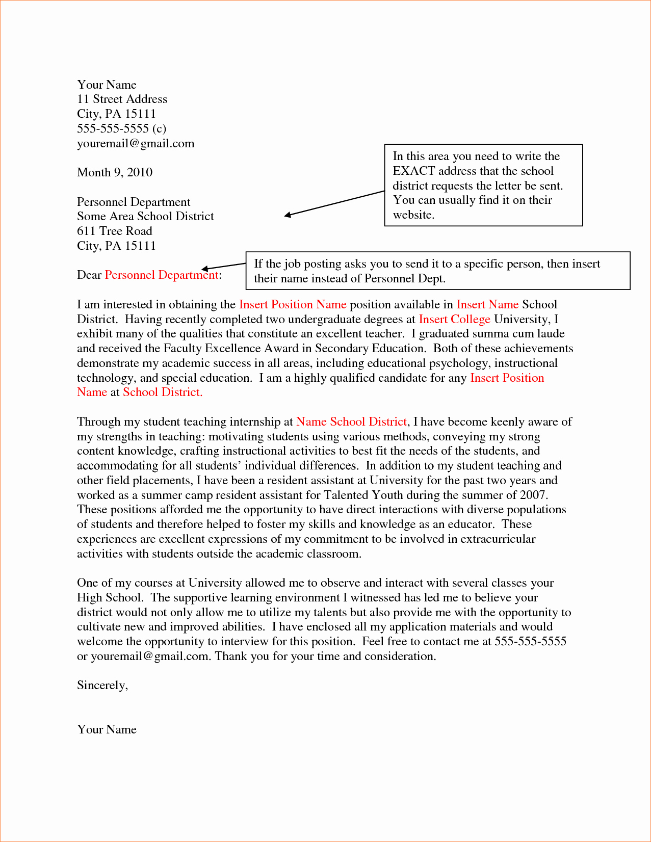 4 Letter Of Interest for Teachingreport Template Document