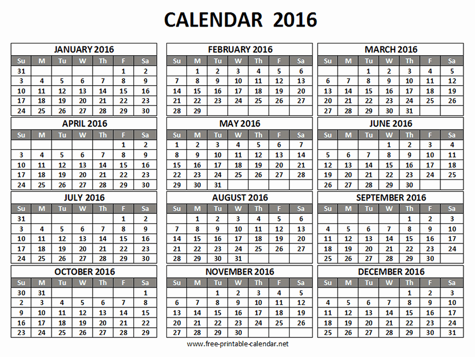 4 Printable Pocket Calendar