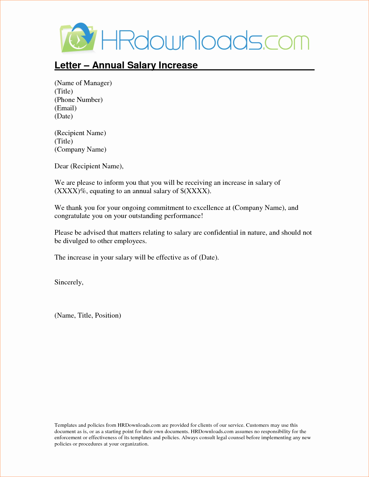 4 Salary Increase Letter Templatereport Template Document