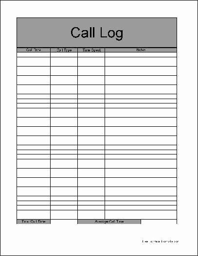 4 Sales Call Log Excel Templates Excel Xlts