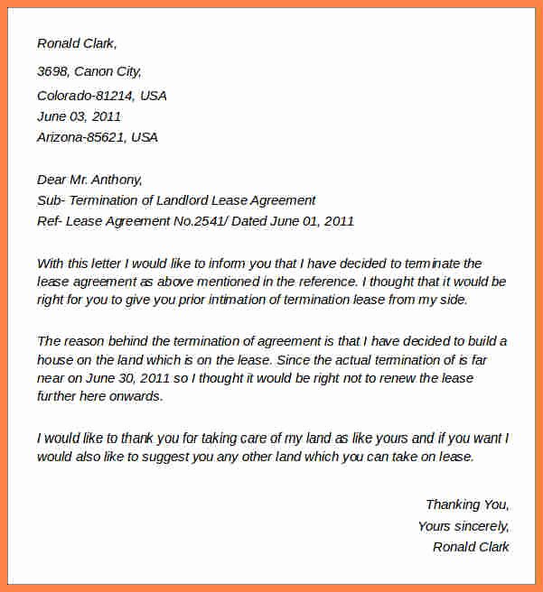 4 Sample Termination Of Lease Agreement Letter