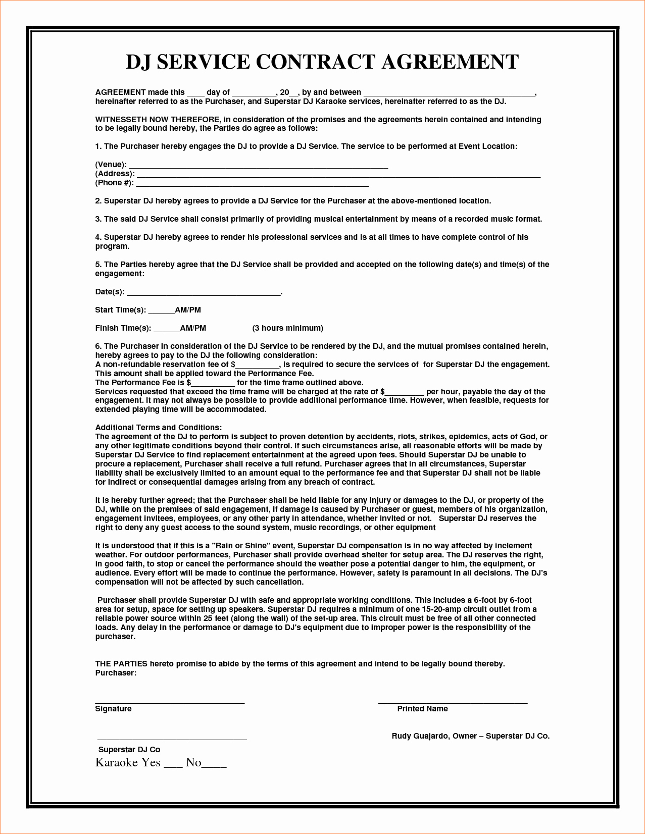 4 Service Agreement Contract Templatereport Template